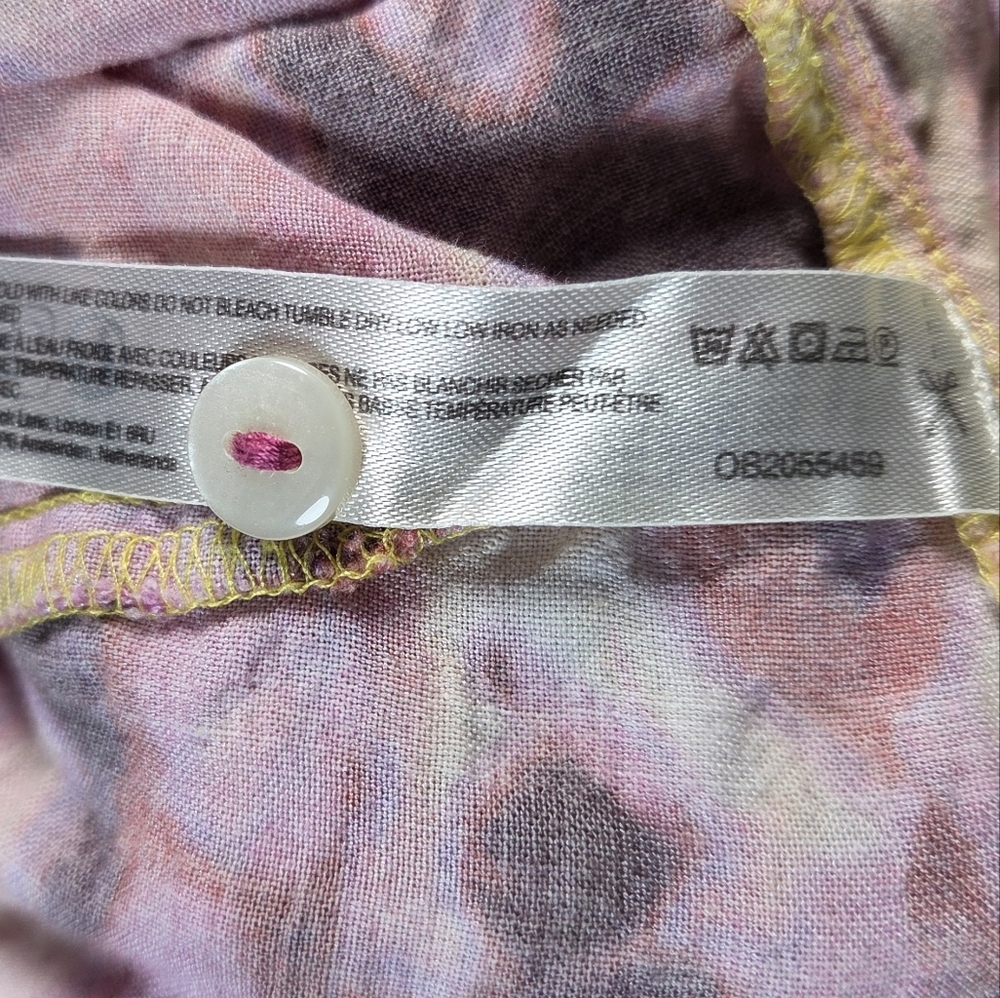 Anthropologie Oversized Button Down Tunic Shirt Hombre Tie Dye Boho Pink Large - Picture 7 of 11